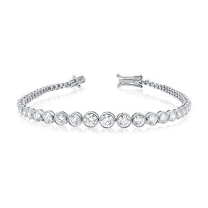 14k Gold Bezel-Set Diamond Tennis Bracelet