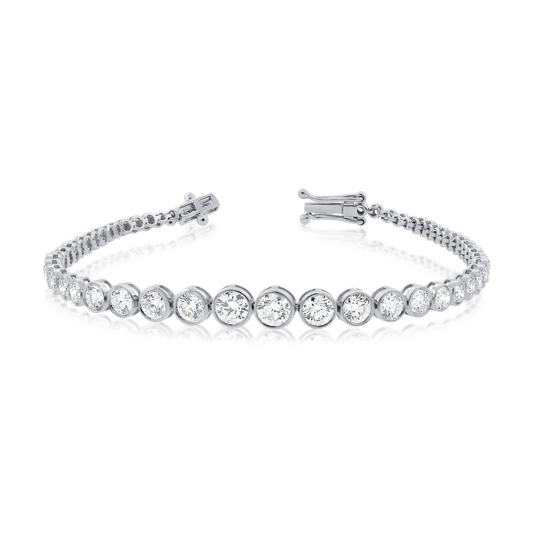 14k Gold Bezel-Set Diamond Tennis Bracelet
