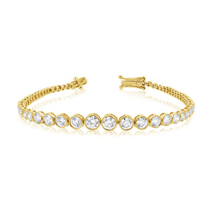 14k Gold Bezel-Set Diamond Tennis Bracelet