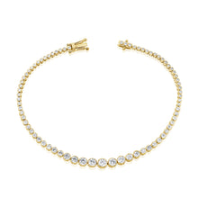 Load image into Gallery viewer, 14k Gold Diamond Bezel-Set Tennis Bracelet