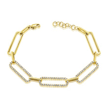 Load image into Gallery viewer, 14k Gold &amp; Diamond Link Bracelet