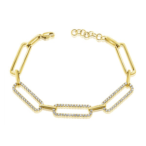 14k Gold & Diamond Link Bracelet
