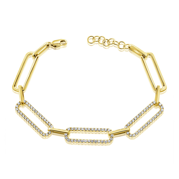 14k Gold & Diamond Link Bracelet