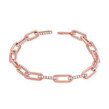 Load image into Gallery viewer, 14k Gold &amp; Diamond Paperclip Link Bracelet