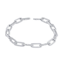 Load image into Gallery viewer, 14k Gold &amp; Diamond Paperclip Link Bracelet