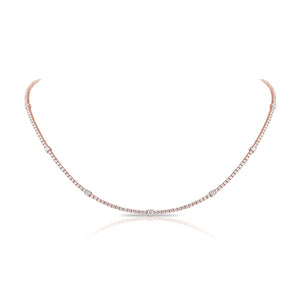 14k Gold & Diamond Choker Tennis Necklace