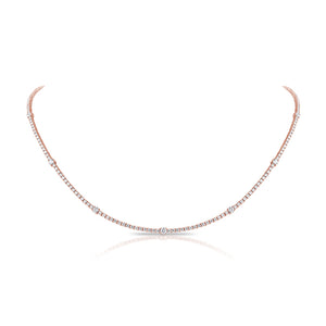 14k Gold & Diamond Choker Tennis Necklace