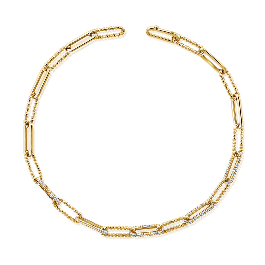 14K Gold & Diamond Link Chain Necklace