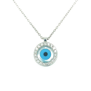 14k Gold & Diamond Evil Eye Necklace