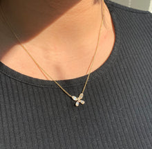 Load image into Gallery viewer, 14k Gold &amp; Baguette Diamond Butterfly Necklace