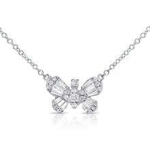 Load image into Gallery viewer, 14k Gold &amp; Baguette Diamond Butterfly Necklace