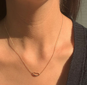 14k Gold Lips Necklace