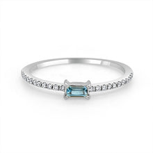 Load image into Gallery viewer, 14k Gold &amp; Birthstone Baguette Stackable Ring