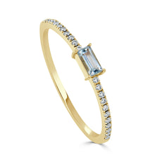 Load image into Gallery viewer, 14k Gold &amp; Birthstone Baguette Stackable Ring