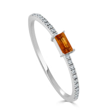 Load image into Gallery viewer, 14k Gold &amp; Birthstone Baguette Stackable Ring