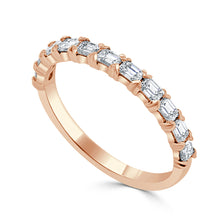 Load image into Gallery viewer, 14k Gold &amp; Emerald-Cut Diamond Stackable Ring