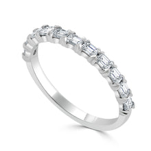 Load image into Gallery viewer, 14k Gold &amp; Emerald-Cut Diamond Stackable Ring