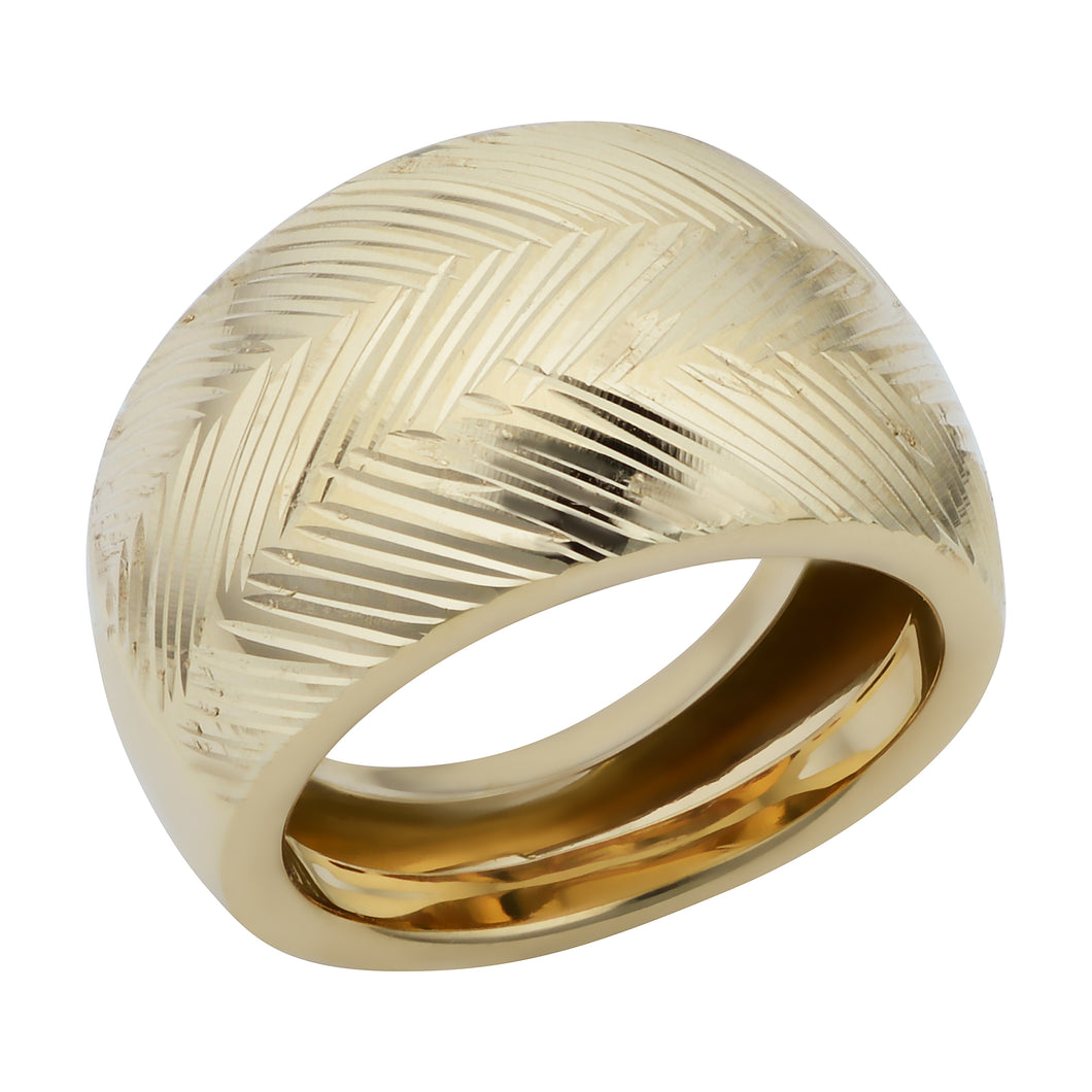 14k Gold Diamond-Cut Cigar Band