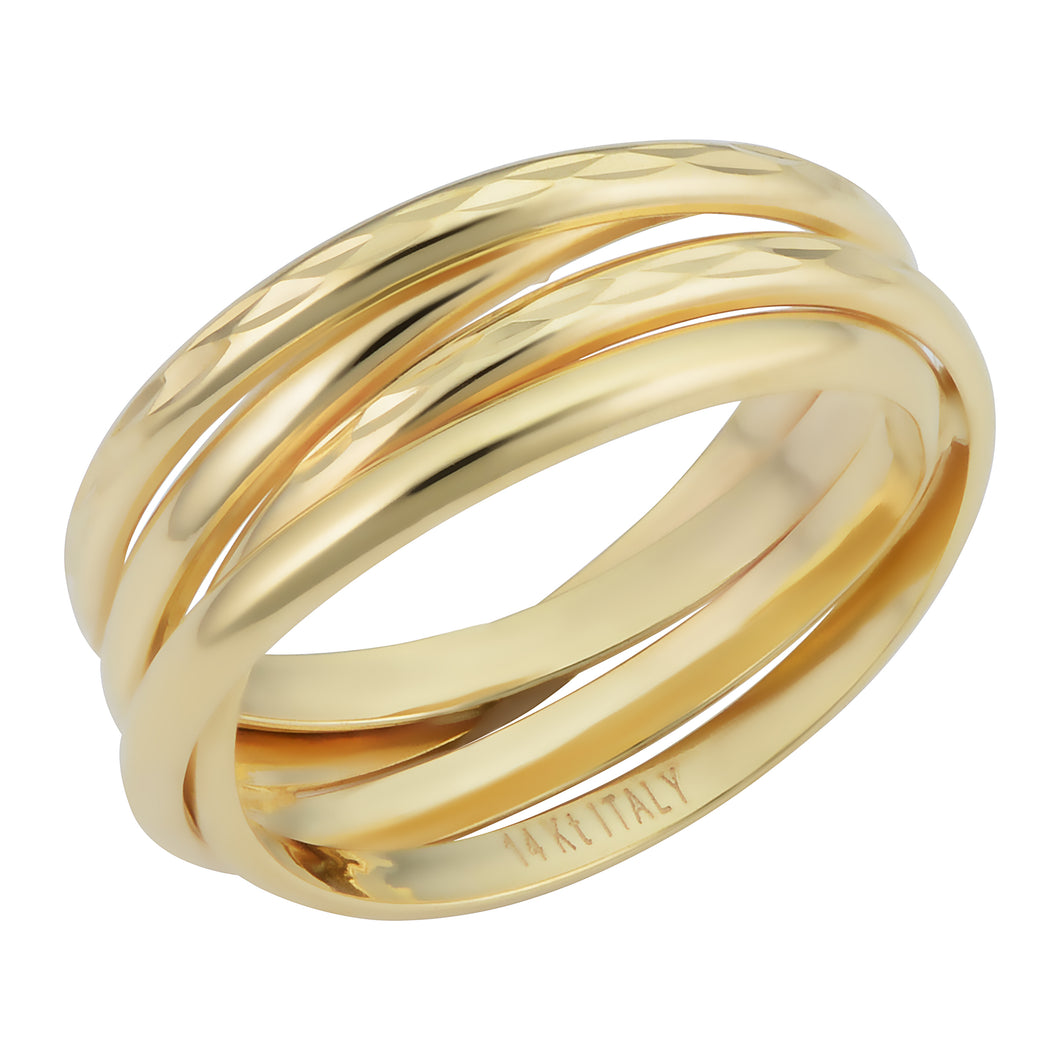 14k Gold 4-Strand Twist Ring