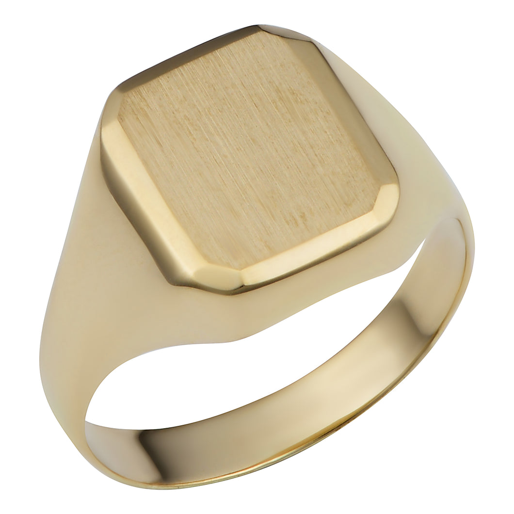 14k Gold Rectangular Signet Ring