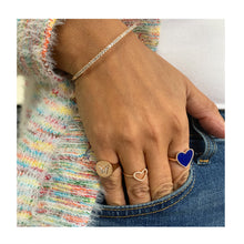 Load image into Gallery viewer, 14k Gold Diamond &amp; Lapis Heart Ring