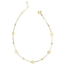 Load image into Gallery viewer, 14k Gold Beaded Open Circle Anklet