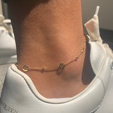 Load image into Gallery viewer, 14k Gold Beaded Open Circle Anklet