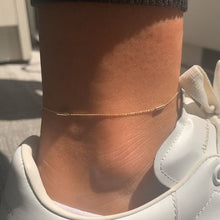 Load image into Gallery viewer, 14k Gold Tube Station Anklet