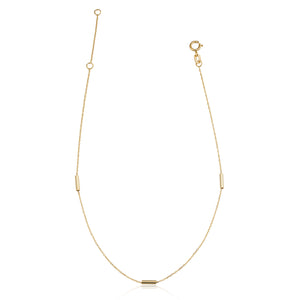 14k Gold Tube Station Anklet