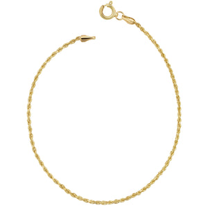 14k Gold Rope Chain Anklet