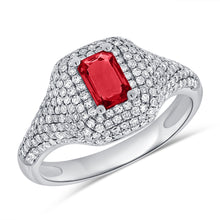 Load image into Gallery viewer, 14k Gold Ruby &amp; Diamond Signet Ring