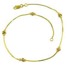 Load image into Gallery viewer, 14k Gold Knot Station Anklet