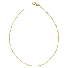 Load image into Gallery viewer, 14k Gold Tube Station Anklet