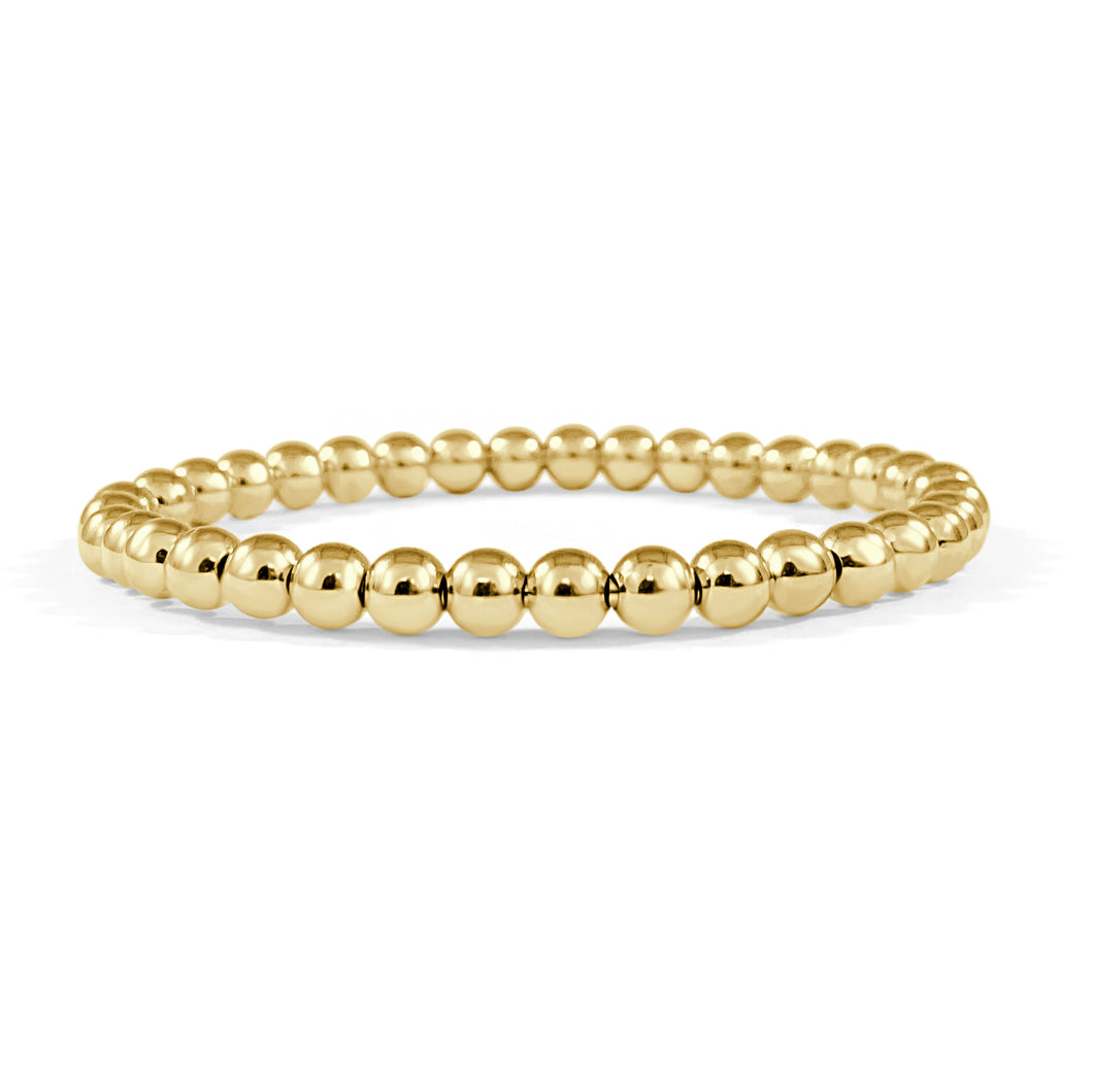 Gold Bead Bracelet | 18k Gold Filled Beaded Bracelet | Signature Brace –  MIA J