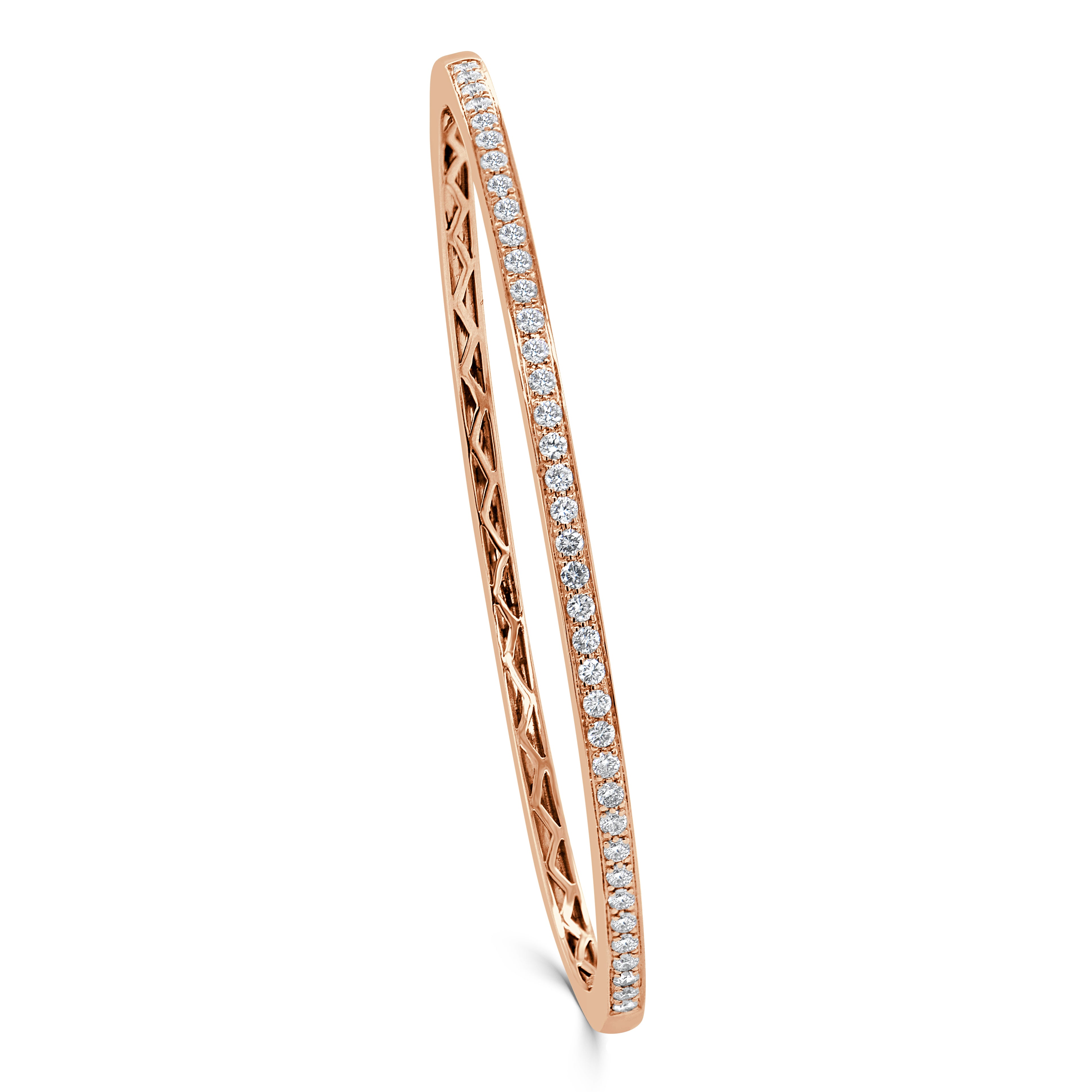 14K Gold & Diamond Halfway-Around Bangle-0.80 ct.