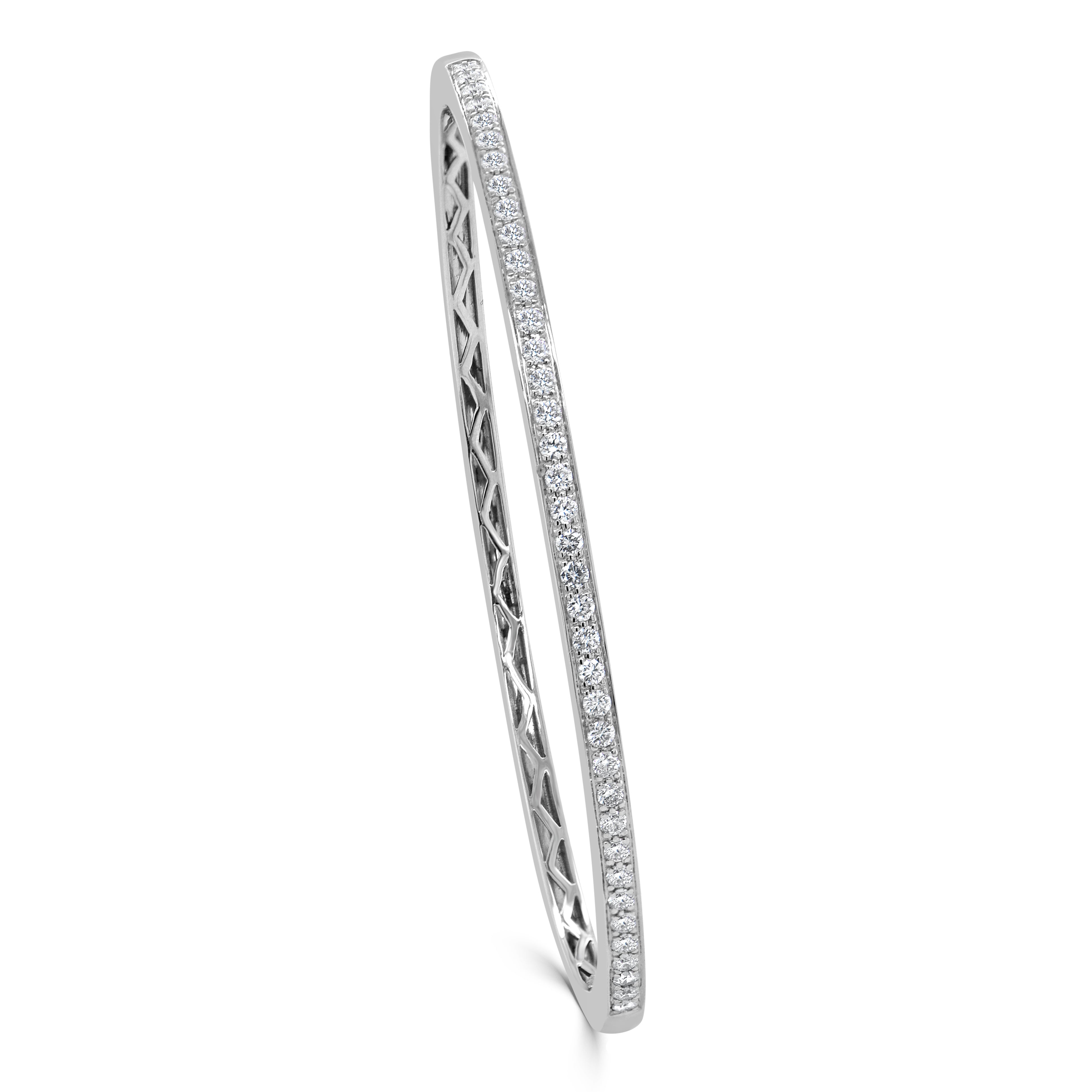 14K Gold & Diamond Halfway-Around Bangle-0.80 ct.