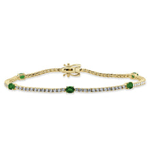Load image into Gallery viewer, 14K Gold Diamond &amp; Emerald Bracelet