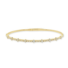 Load image into Gallery viewer, 14k Gold &amp; Diamond Flexible Bangle