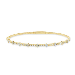 14k Gold & Diamond Flexible Bangle