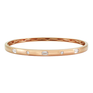 18k Gold & Fancy-Shape Diamond Bangle