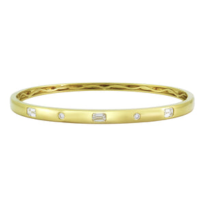 18k Gold & Fancy-Shape Diamond Bangle