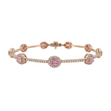 18K Gold Pink Sapphire & Diamond Bracelet