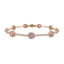 Load image into Gallery viewer, 18K Gold Pink Sapphire &amp; Diamond Bracelet