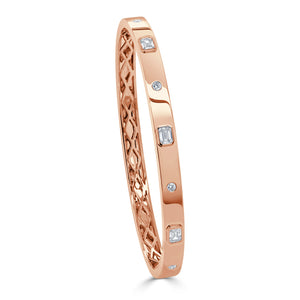 14k Gold & Fancy-Shape Diamond Bangle