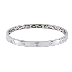 14k Gold & Fancy-Shape Diamond Bangle