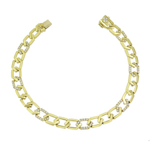 18k Gold & Diamond Link Bracelet