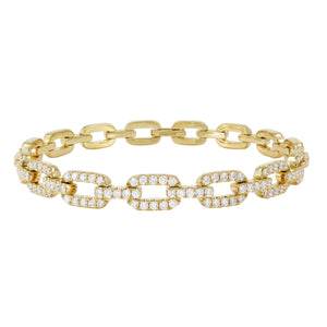 18k Gold & Diamond Link Bracelet
