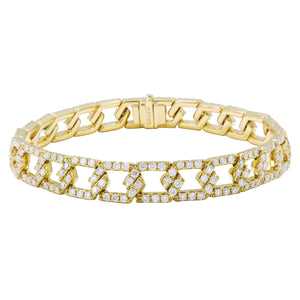 18k Gold & Diamond Link Bracelet