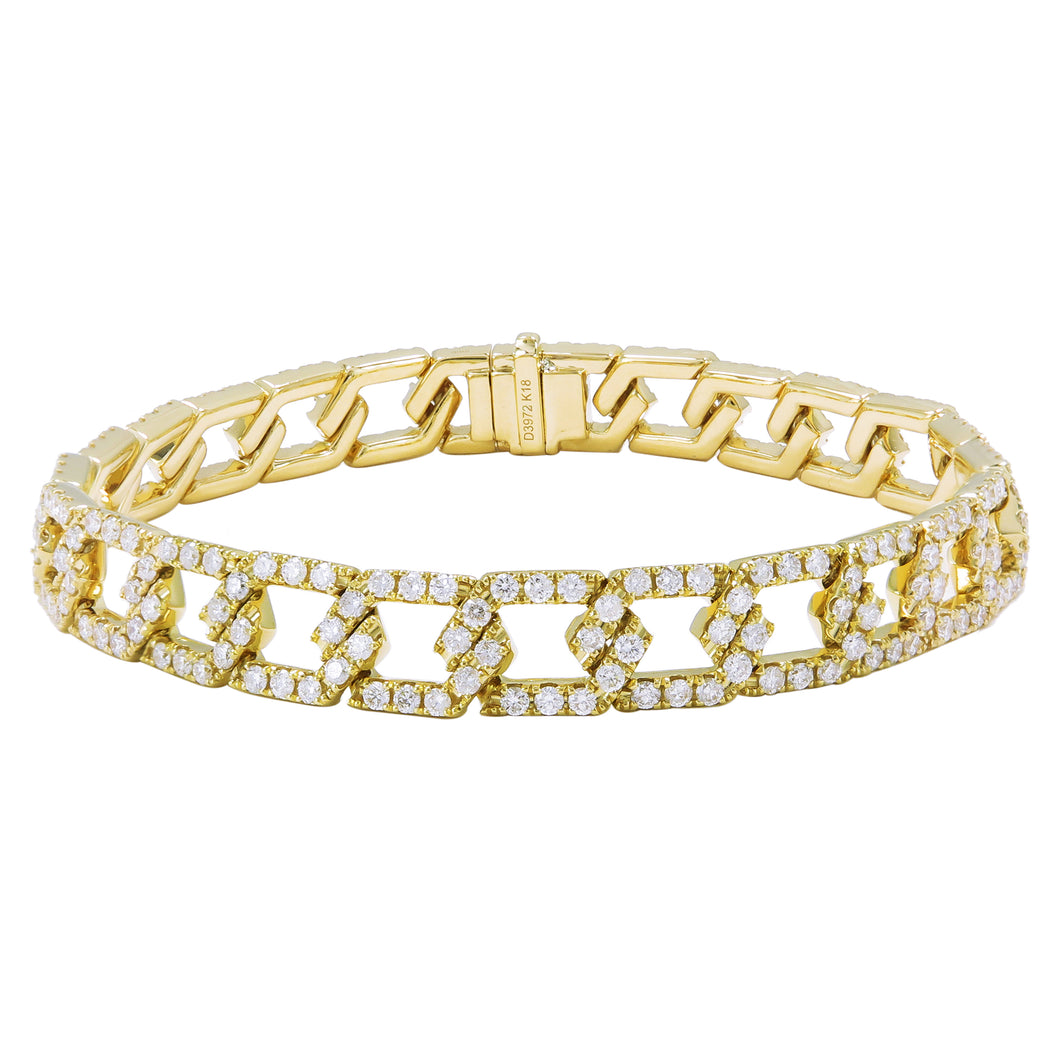 18k Gold & Diamond Link Bracelet