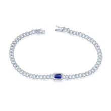 Load image into Gallery viewer, 14k Gold Diamond &amp; Sapphire Link Bracelet